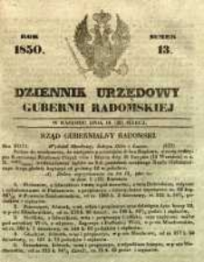 Dziennik Urzędowy Gubernii Radomskiej, 1850, nr 13