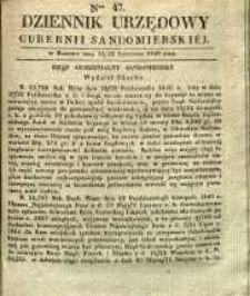 Dziennik Urzędowy Gubernii Sandomierskiej, 1840, nr 47