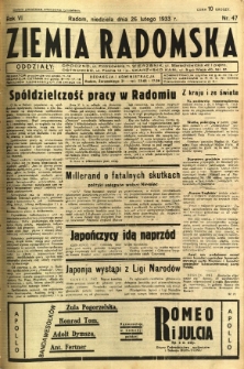 Ziemia Radomska, 1933, R. 6, nr 47