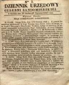 Dziennik Urzędowy Gubernii Sandomierskiej, 1841, nr 2