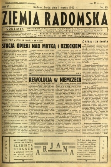 Ziemia Radomska, 1933, R. 6, nr 49