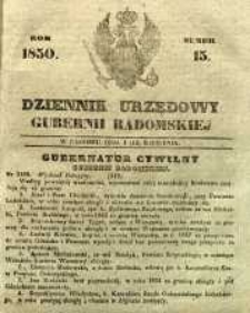 Dziennik Urzędowy Gubernii Radomskiej, 1850, nr 15