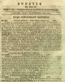 Dziennik Urzędowy Gubernii Radomskiej, 1850, nr 15, dod.