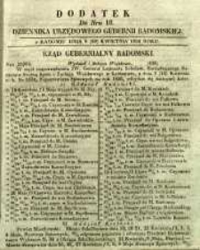 Dziennik Urzędowy Gubernii Radomskiej, 1850, nr 16, dod.