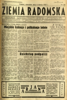 Ziemia Radomska, 1933, R. 6, nr 50