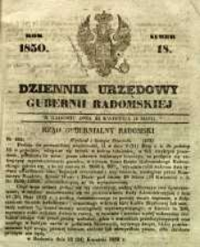 Dziennik Urzędowy Gubernii Radomskiej, 1850, nr 18