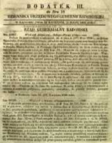 Dziennik Urzędowy Gubernii Radomskiej, 1850, nr 18, dod. III
