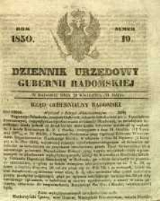 Dziennik Urzędowy Gubernii Radomskiej, 1850, nr 19