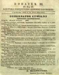 Dziennik Urzędowy Gubernii Radomskiej, 1850, nr 20, dod. III