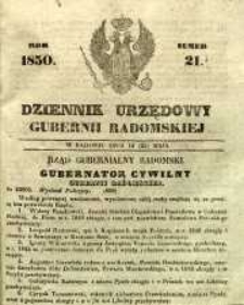 Dziennik Urzędowy Gubernii Radomskiej, 1850, nr 21