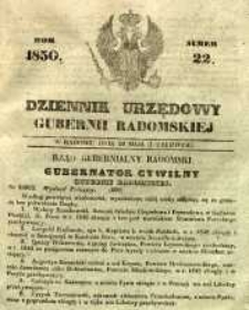 Dziennik Urzędowy Gubernii Radomskiej, 1850, nr 22