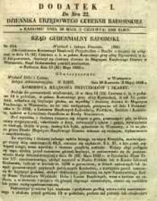 Dziennik Urzędowy Gubernii Radomskiej, 1850, nr 22, dod. I