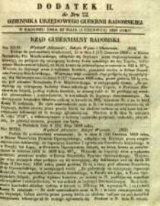 Dziennik Urzędowy Gubernii Radomskiej, 1850, nr 22, dod. II