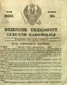 Dziennik Urzędowy Gubernii Radomskiej, 1850, nr 25
