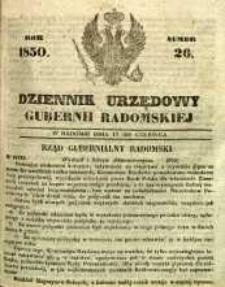 Dziennik Urzędowy Gubernii Radomskiej, 1850, nr 26