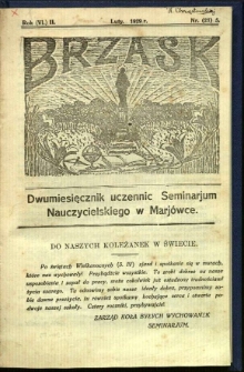 Brzask: Dwumiesięcznik uczennic Seminarium Nauczycielskiego w Mari&oacute;wce, 1929, R. (6) 2, nr (21) 5