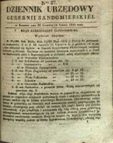 Dziennik Urzędowy Gubernii Sandomierskiej, 1841, nr 27