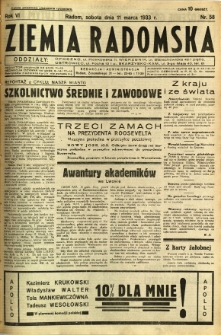 Ziemia Radomska, 1933, R. 6, nr 58