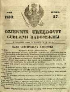 Dziennik Urzędowy Gubernii Radomskiej, 1850, nr 27