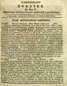 Dziennik Urzędowy Gubernii Radomskiej, 1850, nr 27, dod. nadzwyczajny
