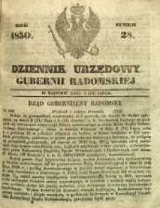 Dziennik Urzędowy Gubernii Radomskiej, 1850, nr 28
