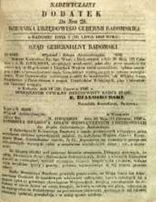 Dziennik Urzędowy Gubernii Radomskiej, 1850, nr 28, dod. nadzwyczajny