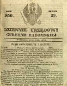 Dziennik Urzędowy Gubernii Radomskiej, 1850, nr 29