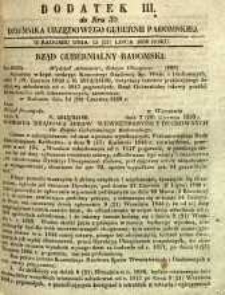Dziennik Urzędowy Gubernii Radomskiej, 1850, nr 30, dod. III