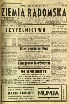 Ziemia Radomska, 1933, R. 6, nr 61