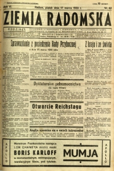 Ziemia Radomska, 1933, R. 6, nr 63
