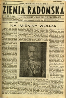 Ziemia Radomska, 1933, R. 6, nr 65