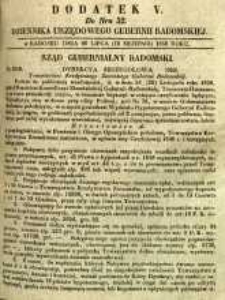 Dziennik Urzędowy Gubernii Radomskiej, 1850, nr 32, dod. V