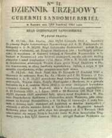 Dziennik Urzędowy Gubernii Sandomierskiej, 1841, nr 51
