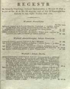 Regestr do Dziennika Urzędowego Gubernii Sandomierskiej za Kwartał IV 1841 r. to jest: od Nru 41 do Nru 52 włącznie, czyli od dnia 11 Października do dnia 27 Grudnia 1841 roku