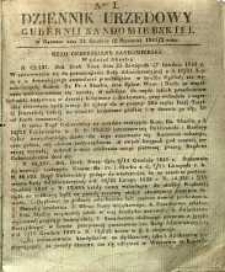 Dziennik Urzędowy Gubernii Sandomierskiej, 1842, nr 1