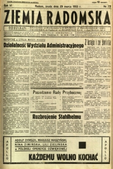 Ziemia Radomska, 1933, R. 6, nr 73