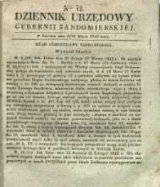 Dziennik Urzędowy Gubernii Sandomierskiej, 1842, nr 12
