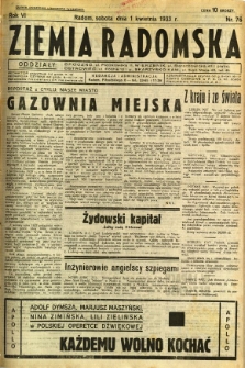 Ziemia Radomska, 1933, R. 6, nr 76