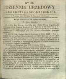 Dziennik Urzędowy Gubernii Sandomierskiej, 1842, nr 23