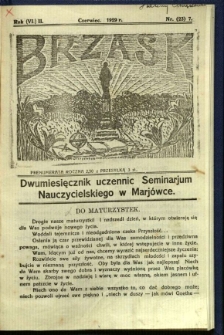 Brzask: Dwumiesięcznik uczennic Seminarium Nauczycielskiego w Mari&oacute;wce, 1929, R. (6) 2, nr (23) 7