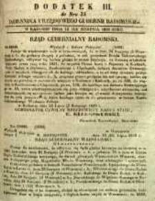 Dziennik Urzędowy Gubernii Radomskiej, 1850, nr 34, dod. III