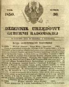 Dziennik Urzędowy Gubernii Radomskiej, 1850, nr 36
