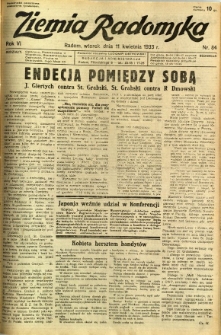 Ziemia Radomska, 1933, R. 6, nr 84