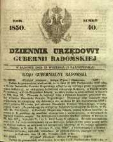 Dziennik Urzędowy Gubernii Radomskiej, 1850, nr 40