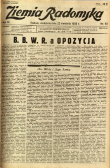 Ziemia Radomska, 1933, R. 6, nr 93