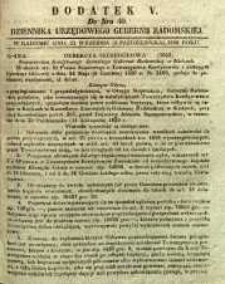 Dziennik Urzędowy Gubernii Radomskiej, 1850, nr 40, dod. V