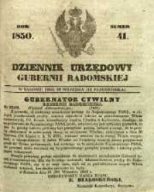 Dziennik Urzędowy Gubernii Radomskiej, 1850, nr 41