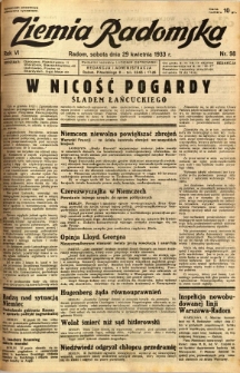 Ziemia Radomska, 1933, R. 6, nr 98