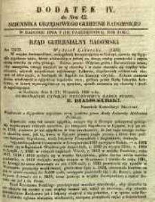 Dziennik Urzędowy Gubernii Radomskiej, 1850, nr 42, dod. IV