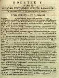 Dziennik Urzędowy Gubernii Radomskiej, 1850, nr 42, dod. V
